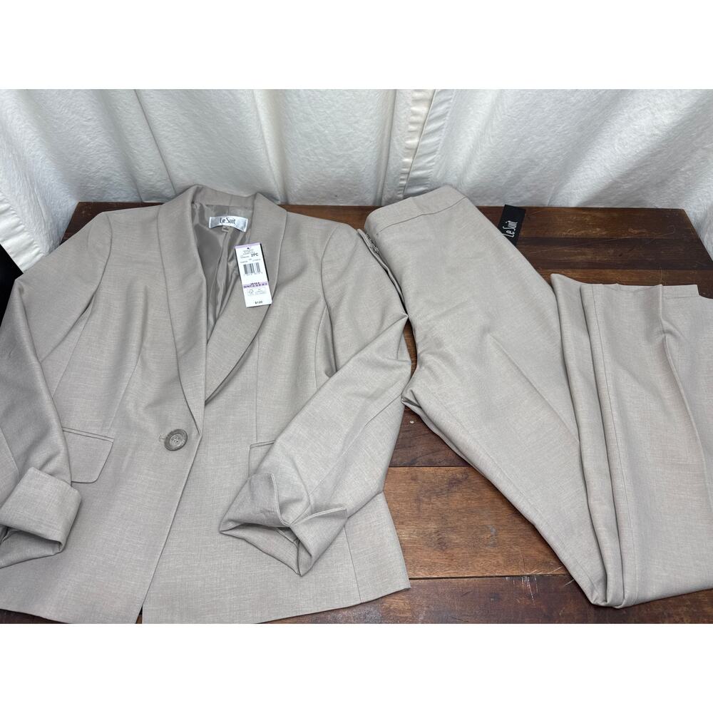 New With Tags Women's Le Suit Two Piece Pant Suit Set Size 6 Color: Summer Straw - Picture 3 of 14